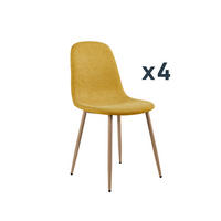 ESSZIMMERSTUHL Ellis Senf / Gelb 43 cm x 87 cm 4er-Set - Dunkelgelb, Textil (43/87/54cm) - Klast Home