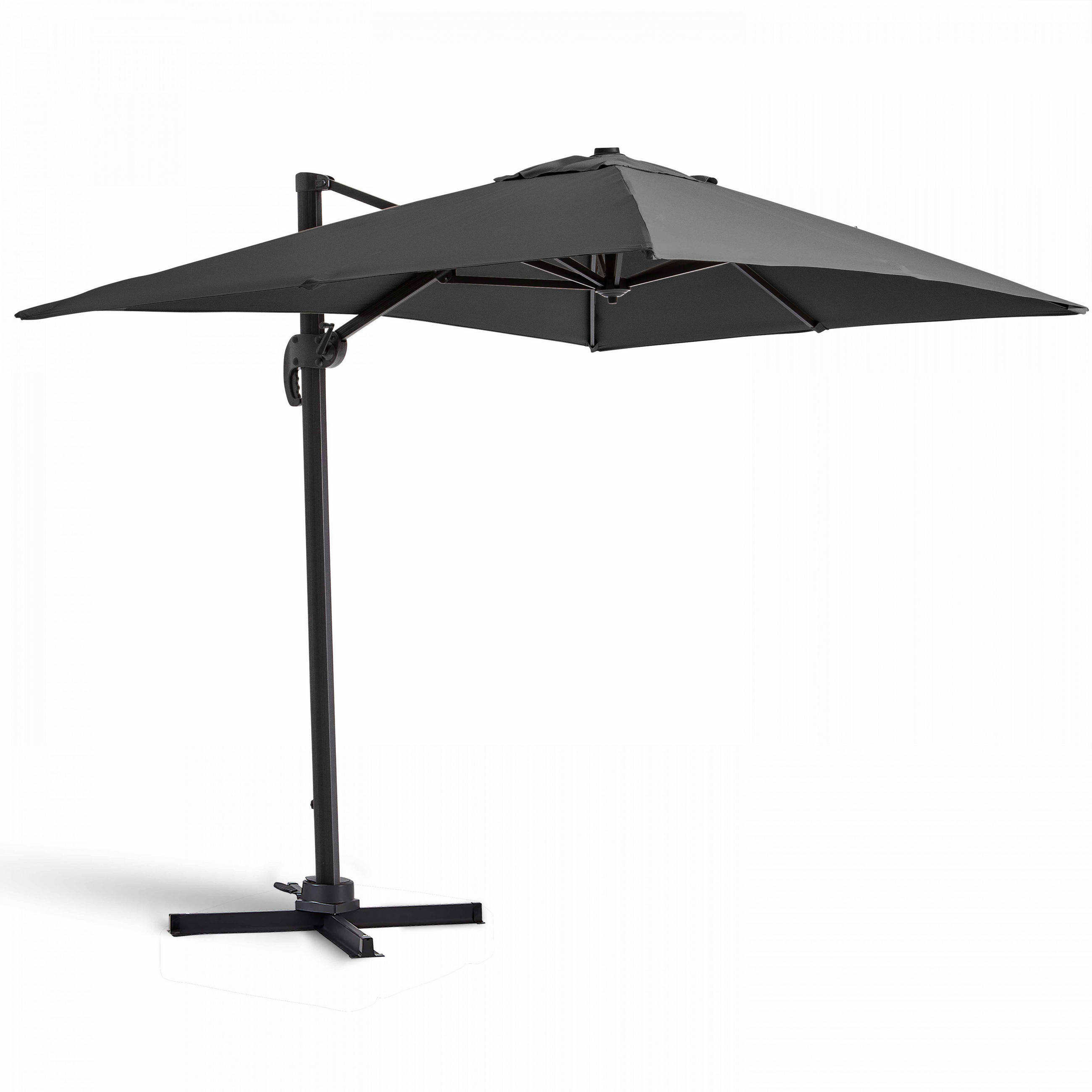 SONNENSCHIRM 2x3m Aluminium, Grau - Grau, Metall (300/200cm) - Oviala