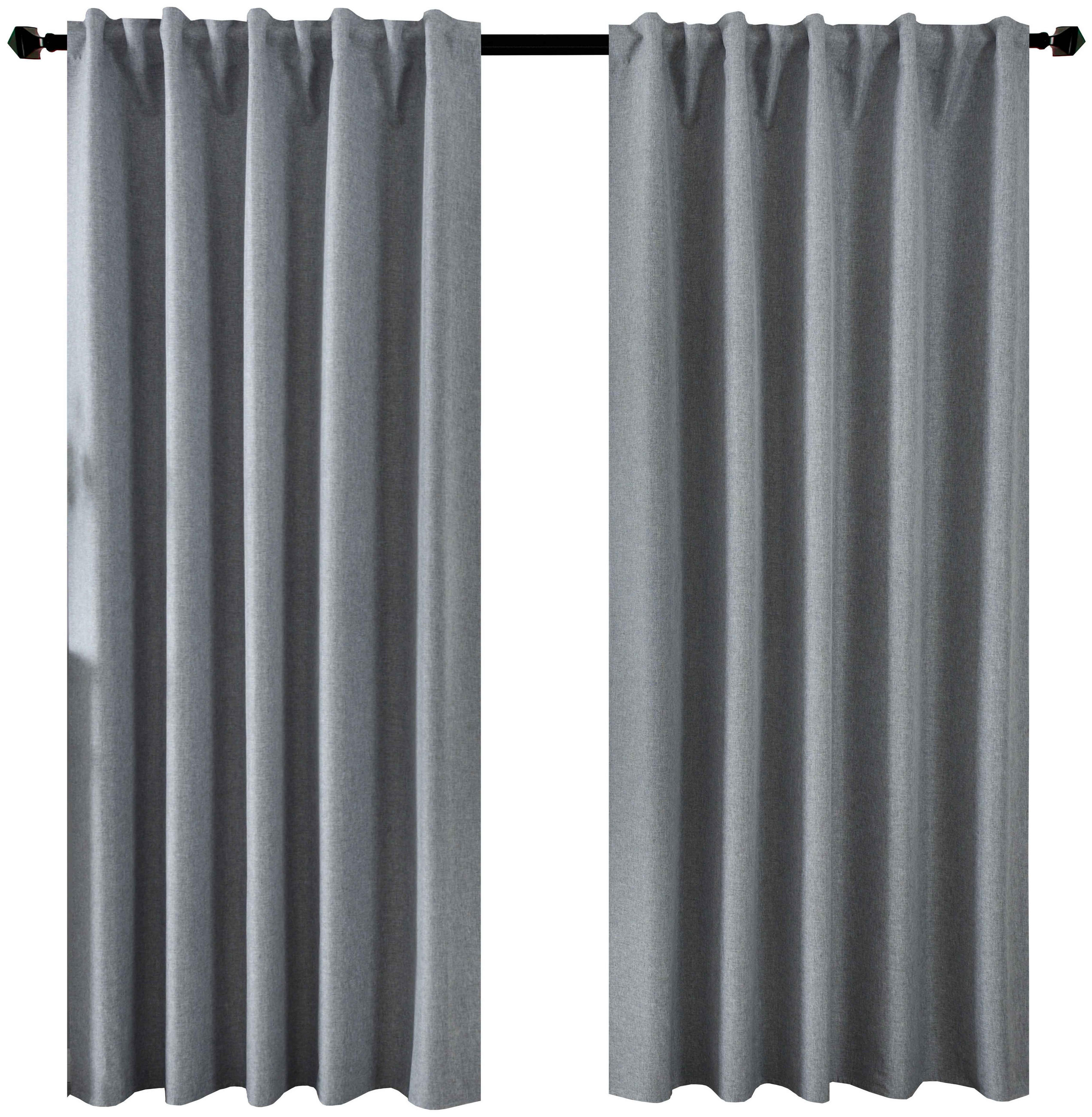 VORHANG 2ER SET BOSTON DARK HxB 175x140 cm Grau - Grau, Textil (140/175cm) - Gardinenbox