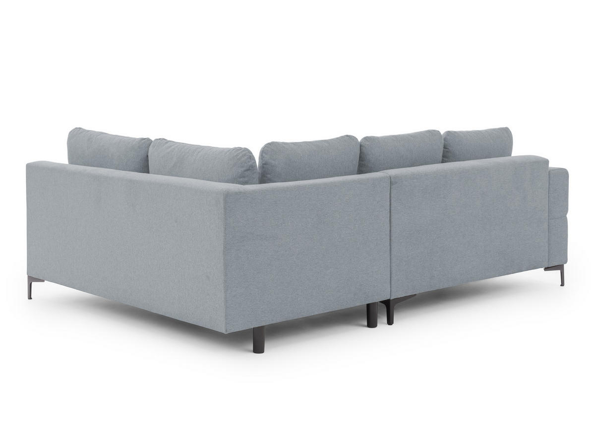 ECKSOFA inkl. Hocker Cardea mit Schlaffunktion in Bubble-Optik aus weichem Grau Strukturstoff und hohem Sitzkomfort - Ottomane rechts - Schwarz/Grau, Holz/Textil (230/170cm) - S-Style Möbel