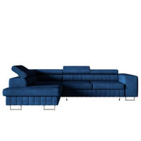 ECKSOFA Kronos Granatblau Silberne Beine Links - Dunkelblau, Textil (274/203cm) - Sepro Meble