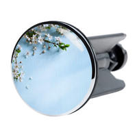 WASCHBECKENSTÖPSEL Sakura - Blau/Weiß, Kunststoff/Metall (4/7/7cm) - Sanilo