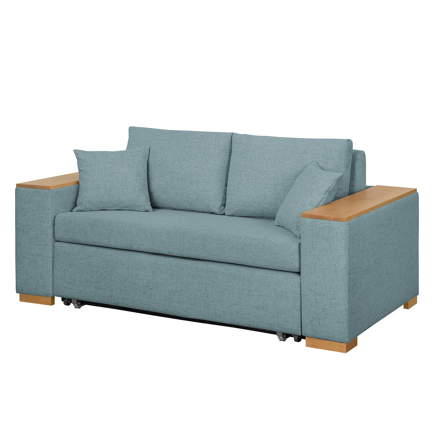 SCHLAFSOFA mit XL Armlehne - Grau, Textil (216/90/90cm) - home24