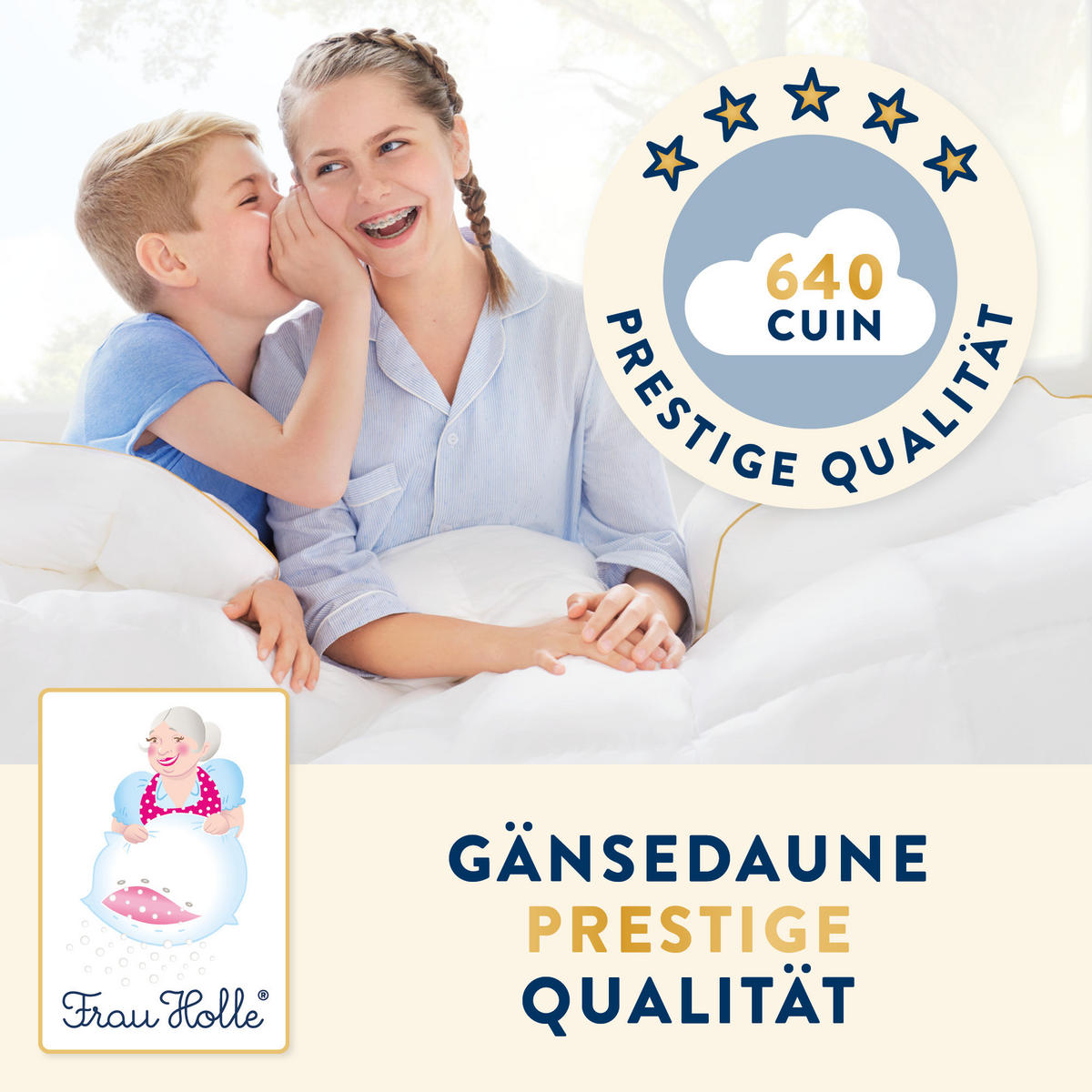 KINDERKISSEN PRIMA Gänsedaunen mittel - Weiß, Naturmaterialien/Textil (40/80cm) - Frau Holle