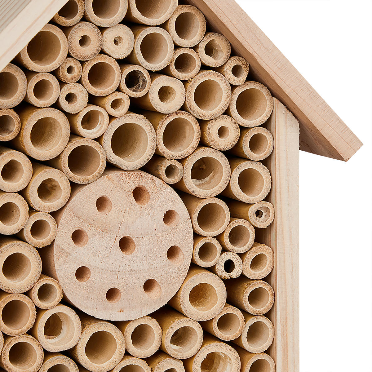 BIENENHOTEL - Hellbraun, Holz/Textil (19.5/20.5/8.5cm) - Relaxdays