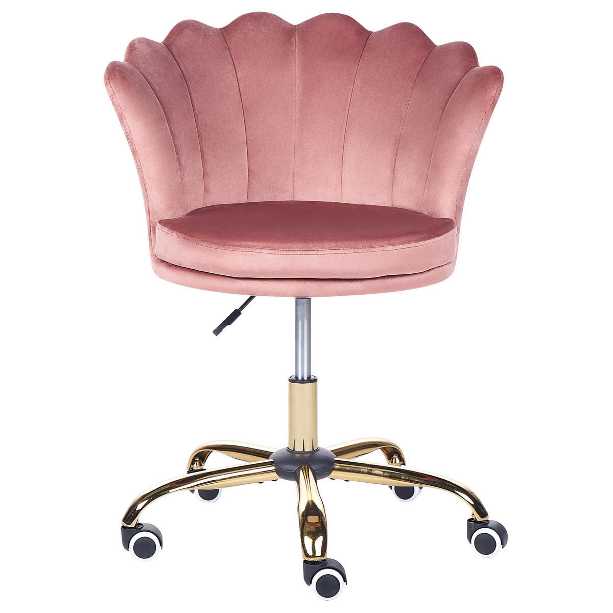 BÜROSTUHL Samtstoff Rosa Monticello - Pink, Textil/Metall (67/78/65cm) - Beliani