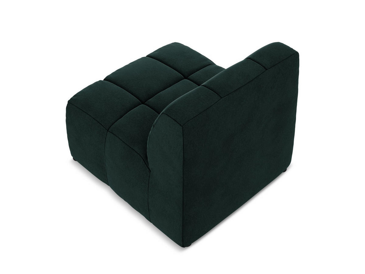 SOFAELEMENT Samt Stoff Grün - Salbeigrün/Schwarz, Holzwerkstoff/Kunststoff (75/77/90cm) - Makamii
