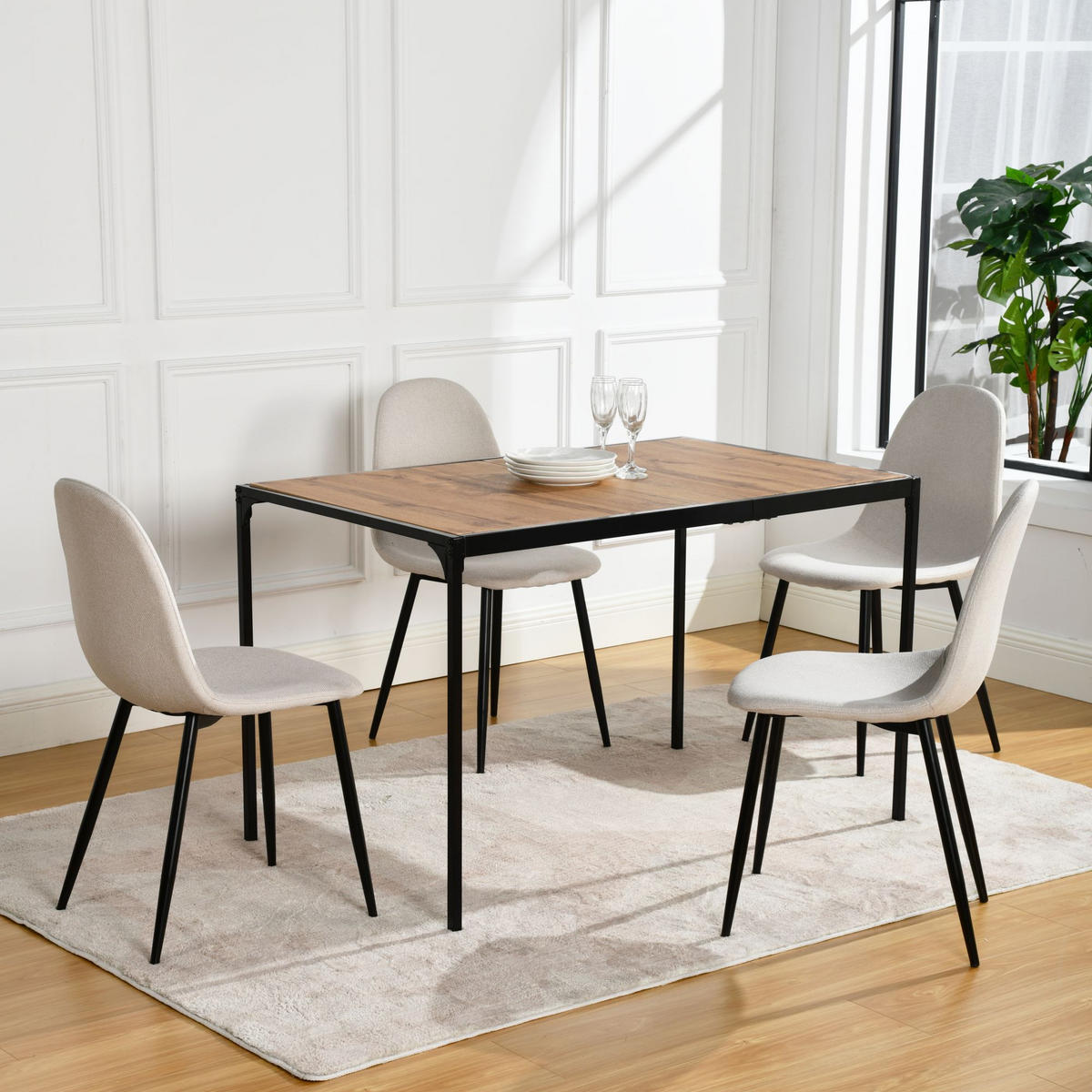 ESSTISCH 120/75/75 cm braun - Braun, Holz/Metall (120/75/75cm) - Urban Meuble