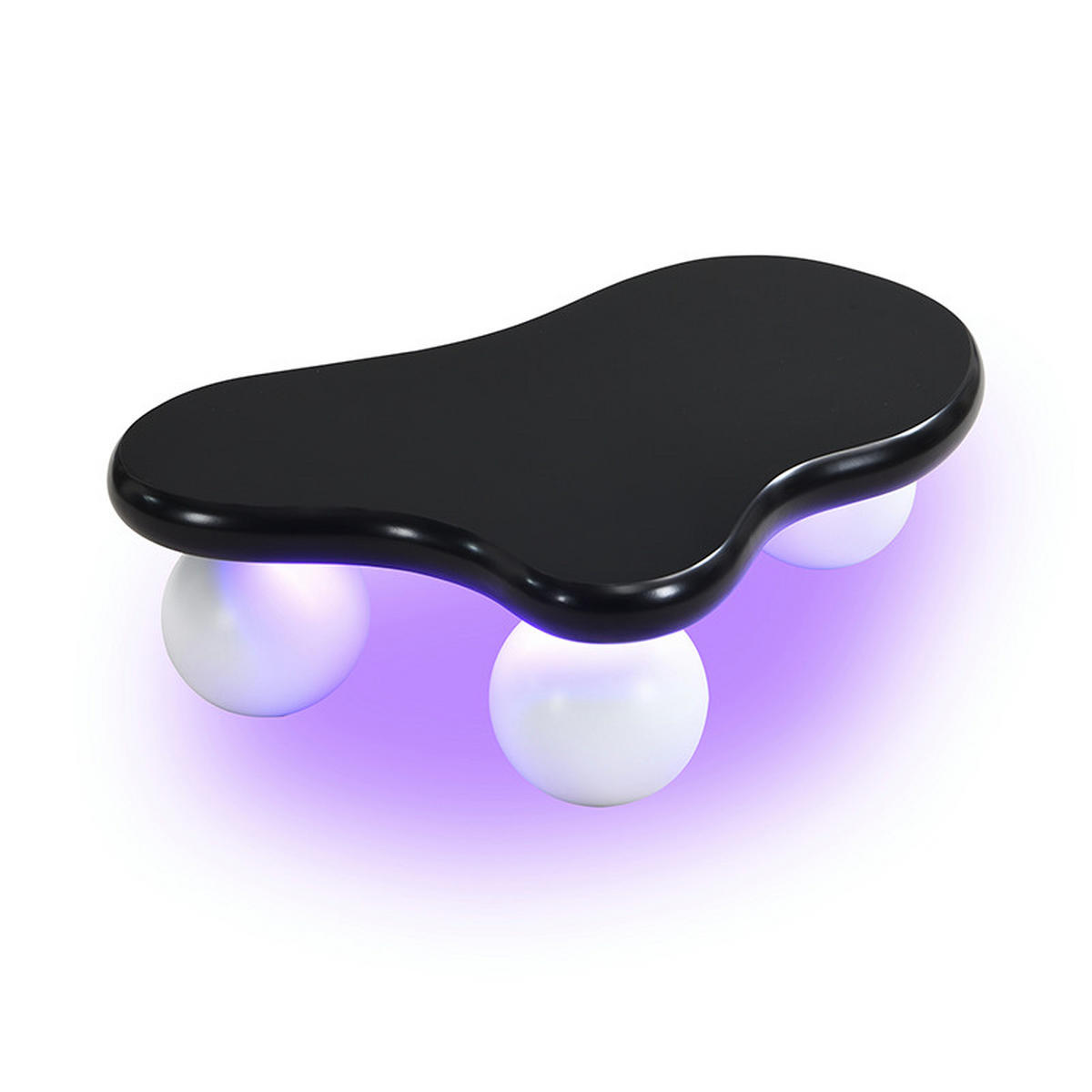 COUCHTISCH Couchtisch 95x62,5x32cm Wolkenform-LED-Beleuchtung 16-Farben für Wohnzimmer - Schwarz, Metall (40/30/30cm) - Raelunyi