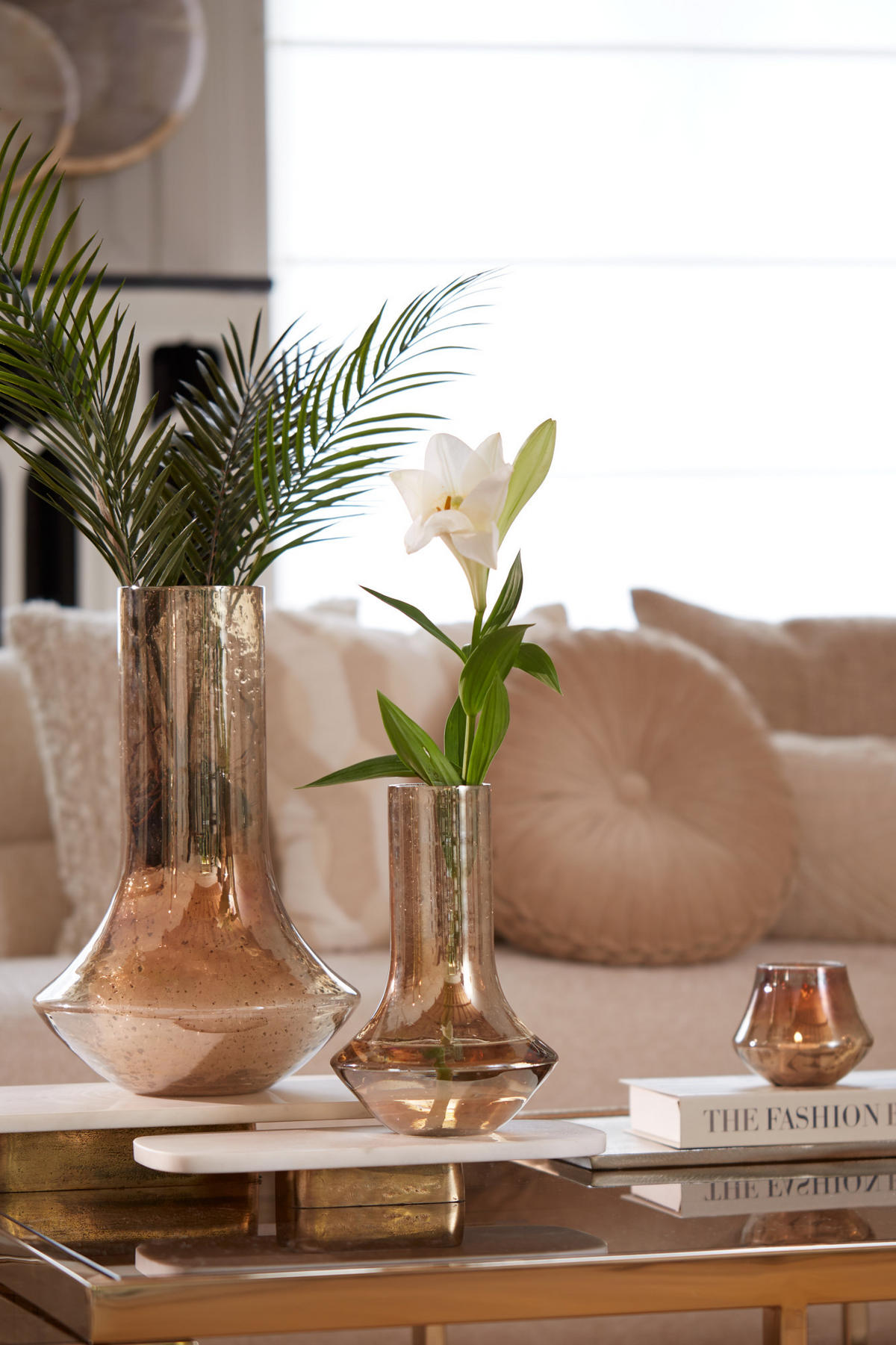 VASE Leanna Orange Ø25/40 cm - Orange, Glas (25/40cm) - Light & Living