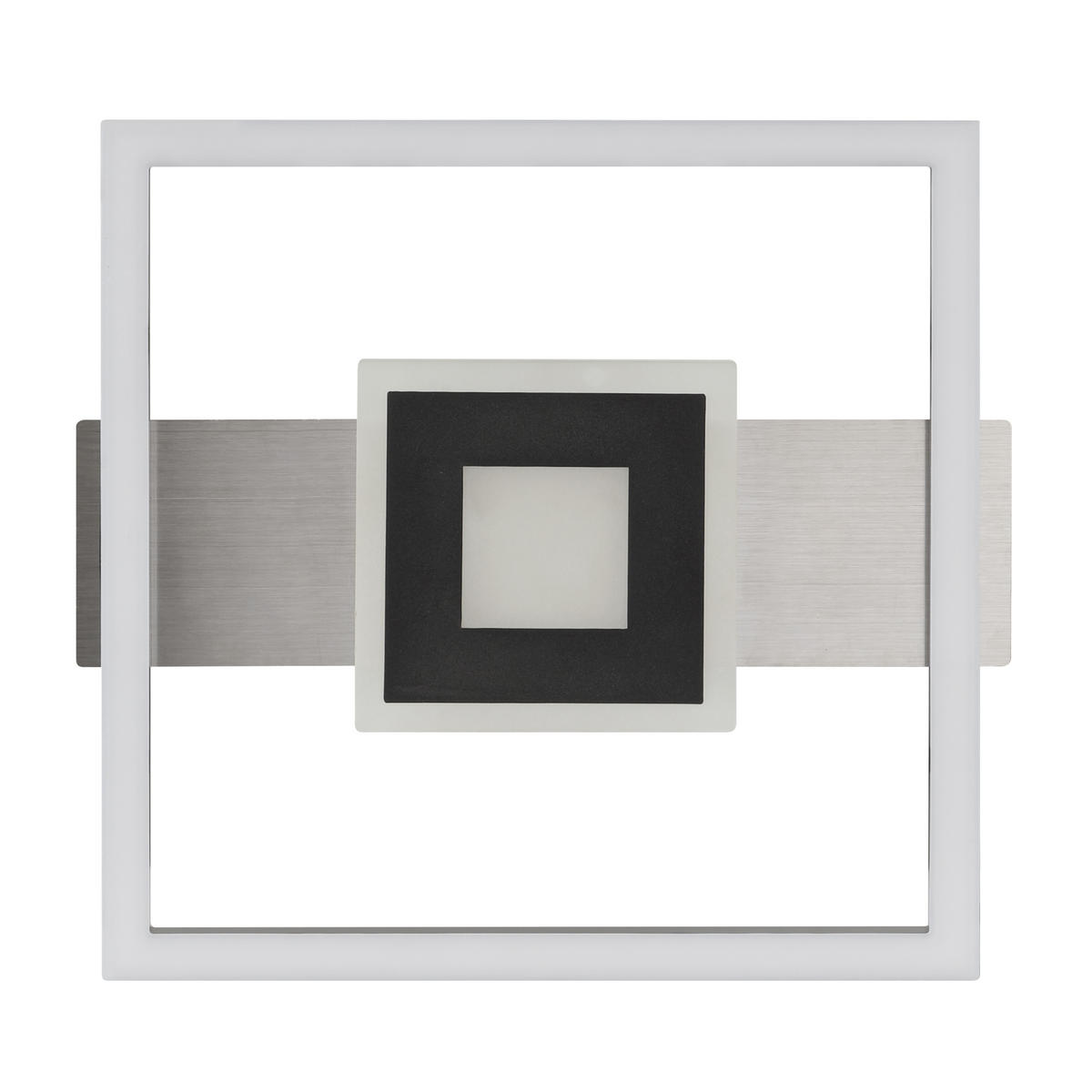 LED DECKENLEUCHTE Baldo Schwarz/Eisen 29,5/27,5/5 cm - Multicolor, Metall (29.5/27.5/5cm) - Brilliant