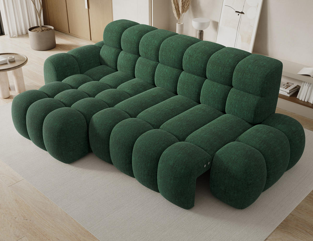 ECKSOFA Lorveno L - Grün (Amore 35) - Grün, Holzwerkstoff (283/165cm) - Möblo