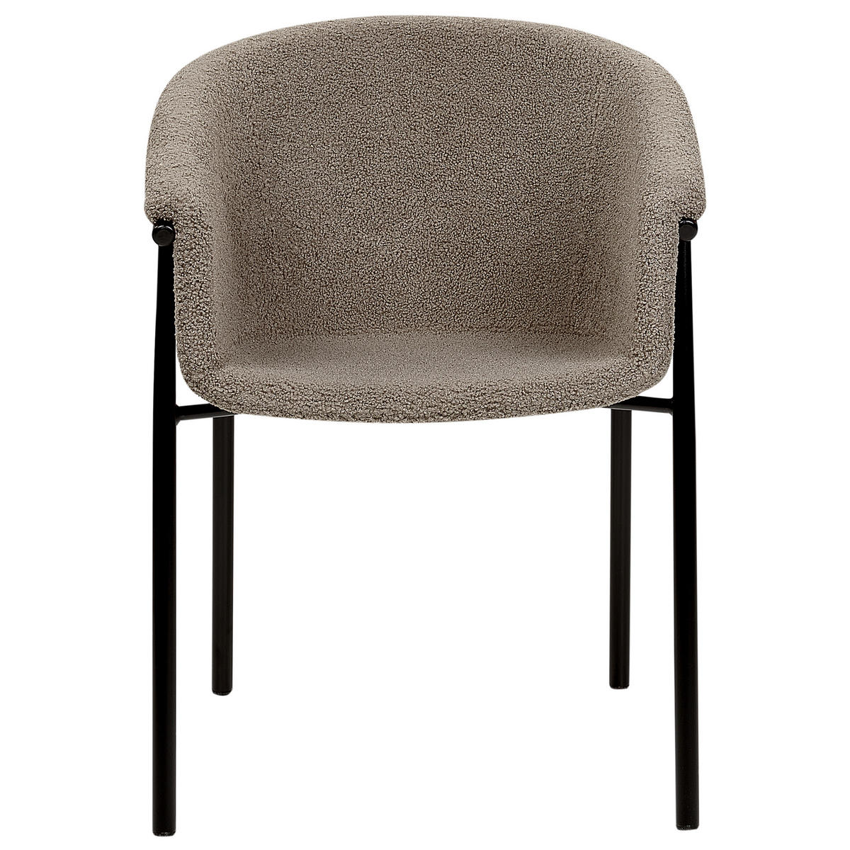 MATSTOL set om 2 bouclé taupe/svart Ames - Taupe/Svart, Textil (59/80/56cm) - Beliani