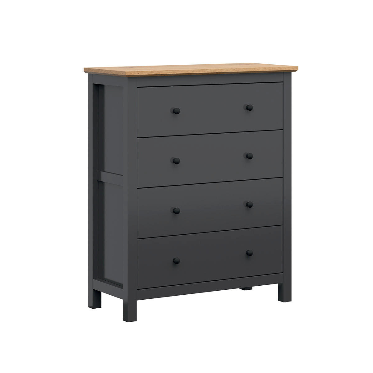 KOMMODE Duck Anthrazitgrau und Holz - Grau, Holzwerkstoff (101/120/44cm) - Petits-meubles