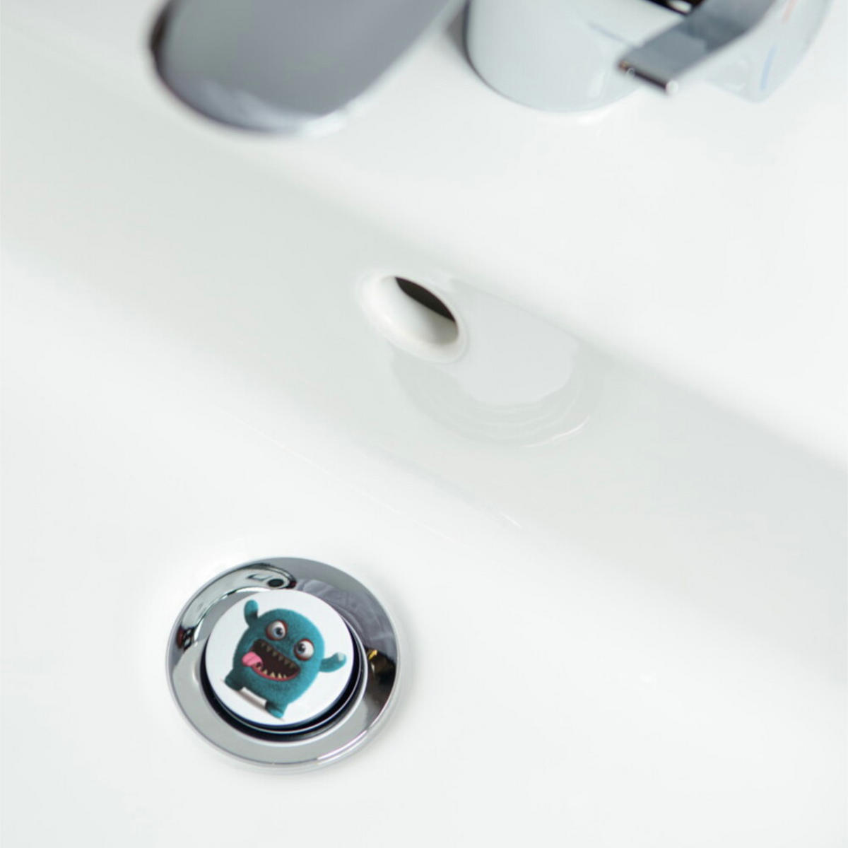 WASCHBECKENSTÖPSEL Monster - Blau, Kunststoff/Metall (4/7/7cm) - Sanilo