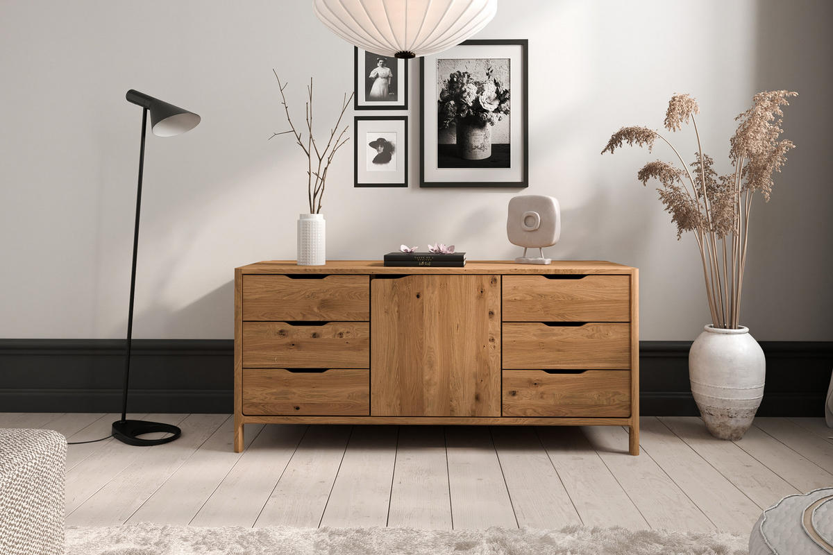 KOMMODE PAUL Wildeiche - Wildeiche, Holz (140/64/50cm) - byoak