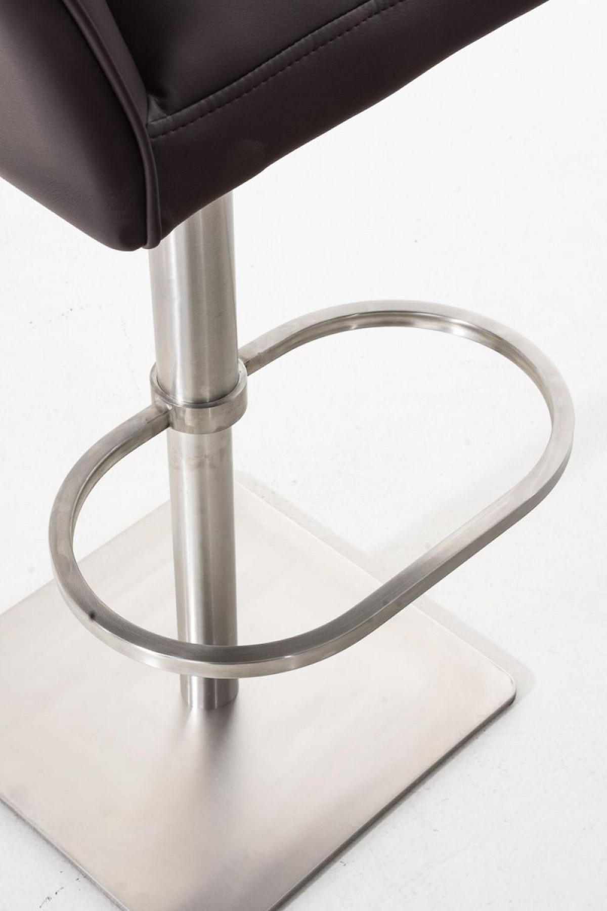 BARHOCKER Lederlook Braun - Edelstahlfarben/Braun, Textil/Metall (64/88/45cm) - CLP