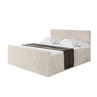 BOXBETT mit Matratze H4 und Lattenrost - TOLO-Z-v1 - 120x200 Cord - Creme - Creme, Holzwerkstoff (120/200cm)