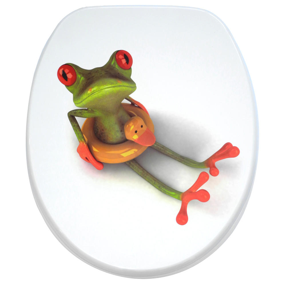 WC-SITZ Froggy - Grün, Holzwerkstoff (38/6/47cm) - Sanilo