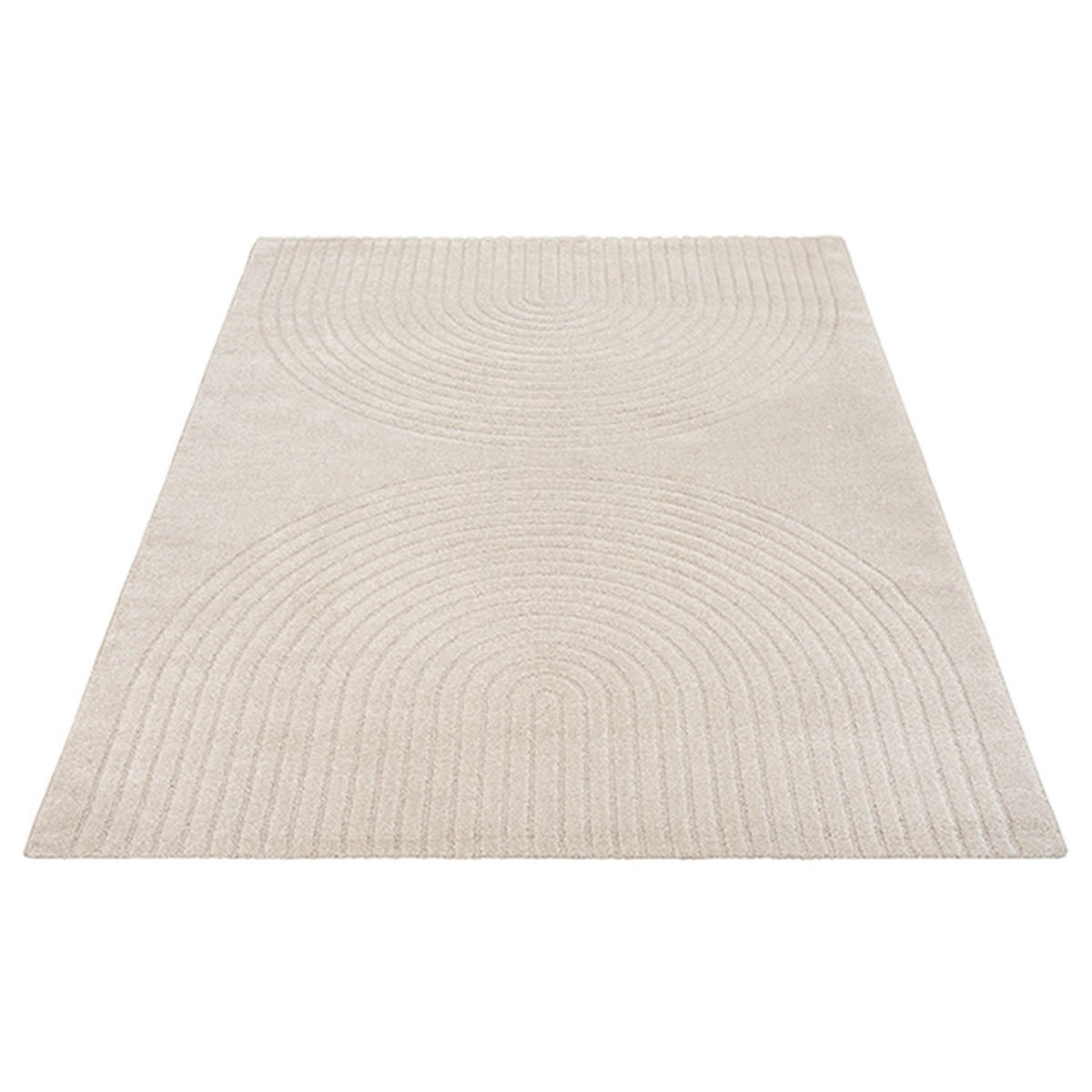 RUNDTEPPICH Geometrisch MUOTA Polypropylen Beige 120 x 120 cm - Beige, Textil (120/120cm) - KADIMA DESIGN