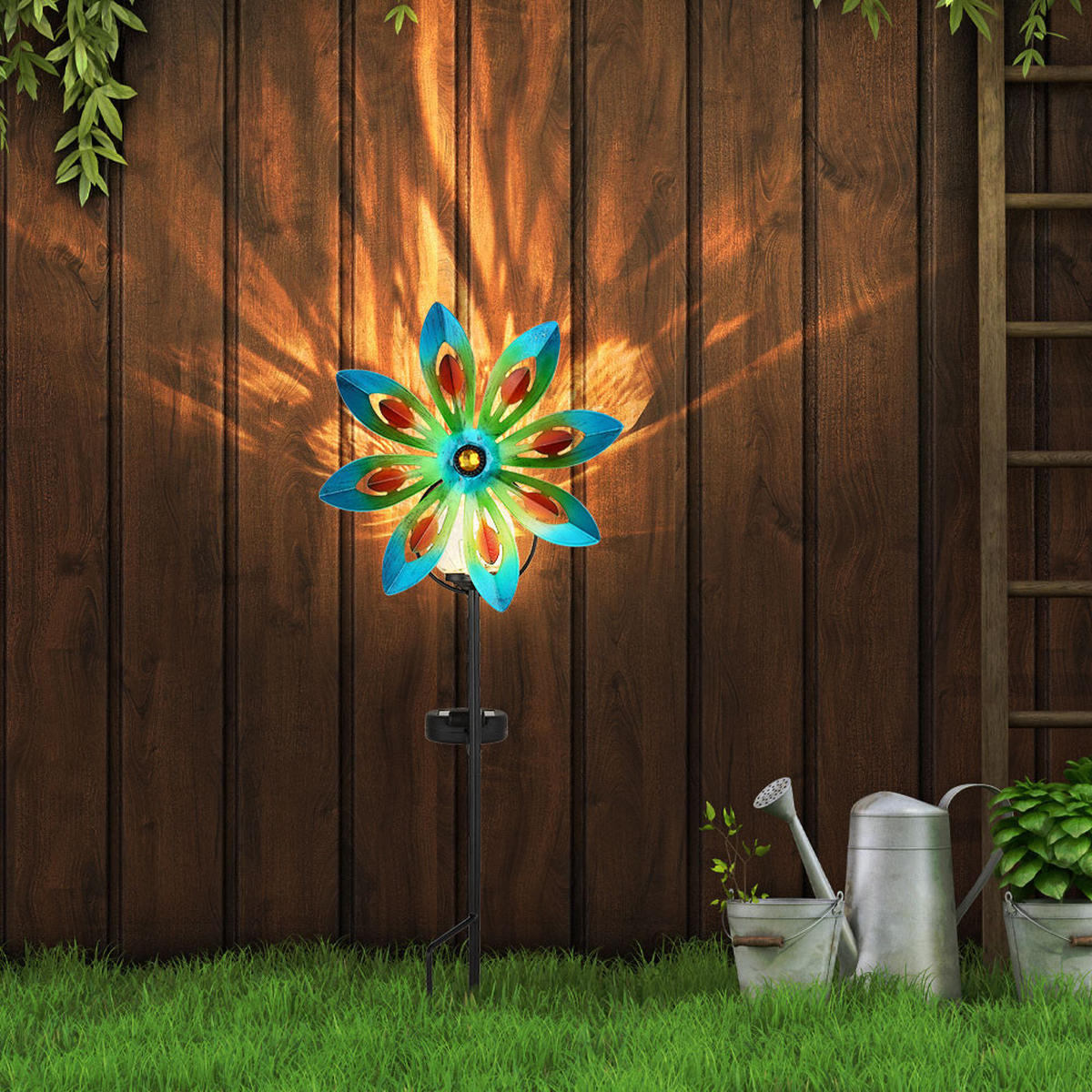 LED AUSSENLEUCHTE Metall Bunt - Multicolor, Metall (20/9/50cm) - Globo Lighting