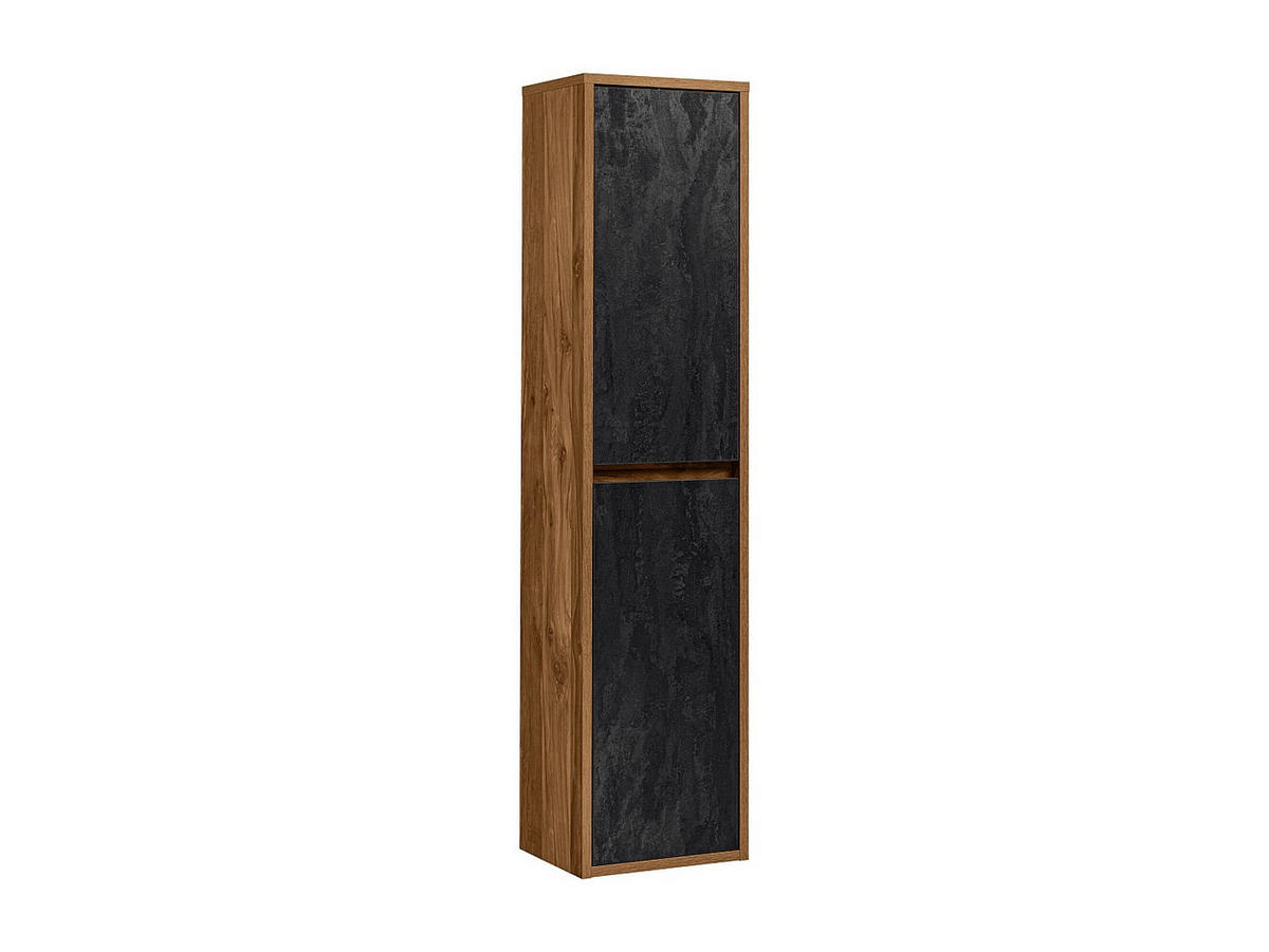 BADSCHRANK - 40 cm x 33 cm - Holz, Platte - Anthrazitgrau, Naturfarben Hell - TIKITIKI - Anthrazit/Naturfarben, Holz (40/170/33cm) - Vente-Unique