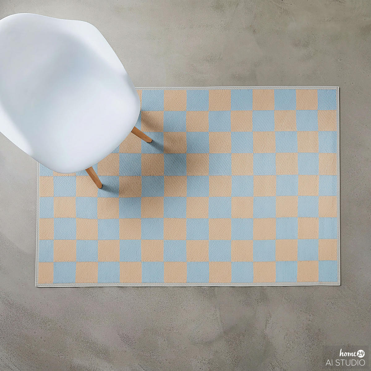 OUTDOORTEPPICH Colour Clash Karo 118x180 cm - Blau/Beige, Kunststoff (150/90cm) - Butlers