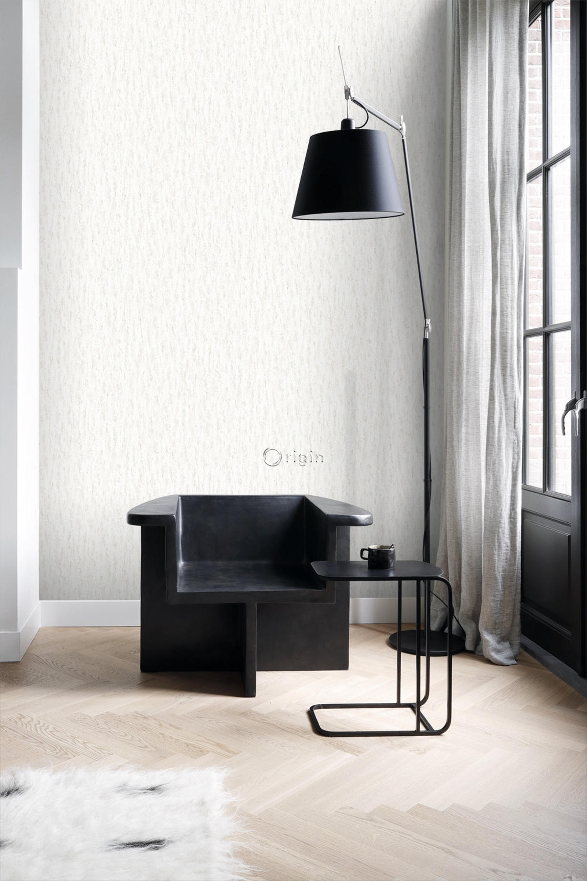 TAPETE Stein-Optik 53 cm x 10.05 m - Weiß, Papier (53/1000cm) - Origin Wallcoverings