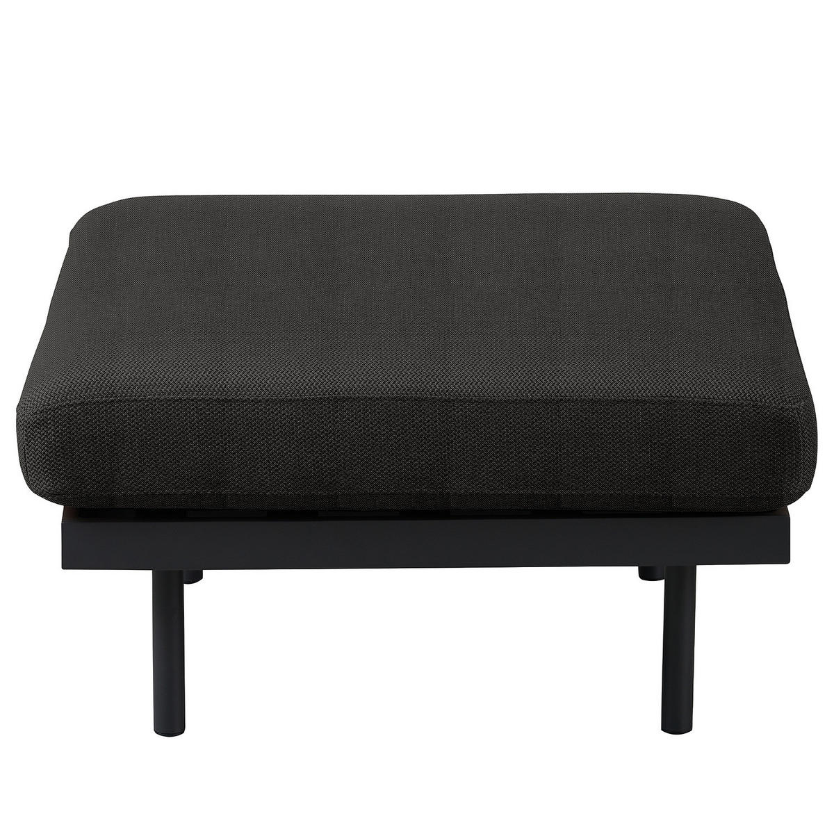 OUTDOOR-HOCKER - Schwarz, Textil/Metall (77/44/77cm) - home24