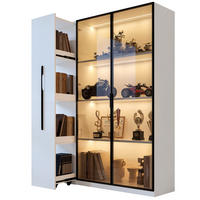 VITRINE 110,5/35/160 cm aus MDF mit LED-Vitrine und Seitenauszug Weiß - Weiß, Holzwerkstoff (110.5/160/35cm) - Modenvie