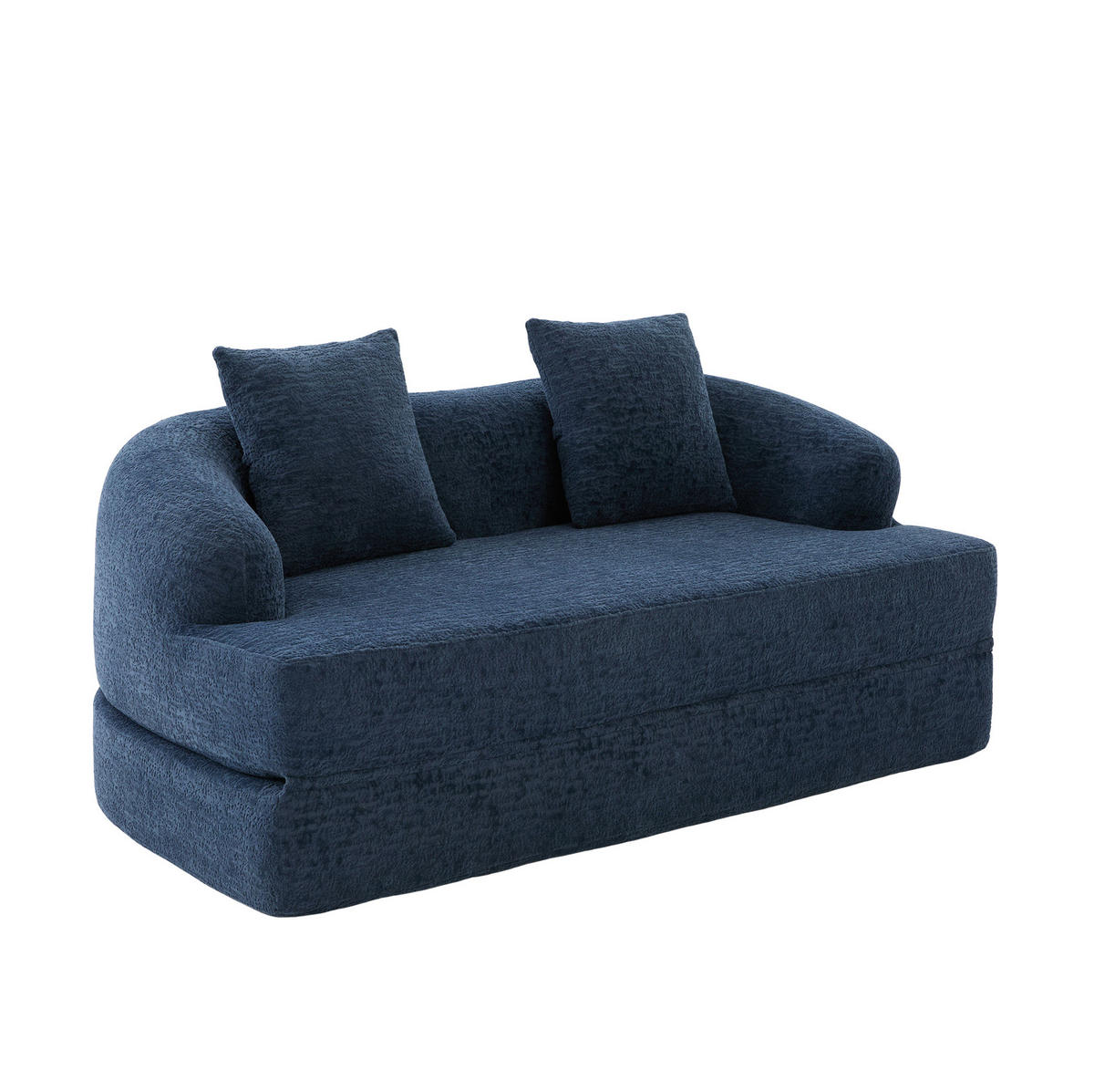 SCHLAFSOFA 157/84/65 cm aus Chenille mit Klappfunktion Navy - Dunkelblau, Textil (84/65/157cm) - Modenvie