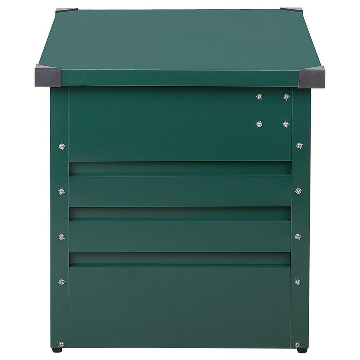 AUFLAGENBOX Stahl dunkelgrün 100/62 cm Cebrosa - Grün, Metall (100/64/62cm) - Beliani