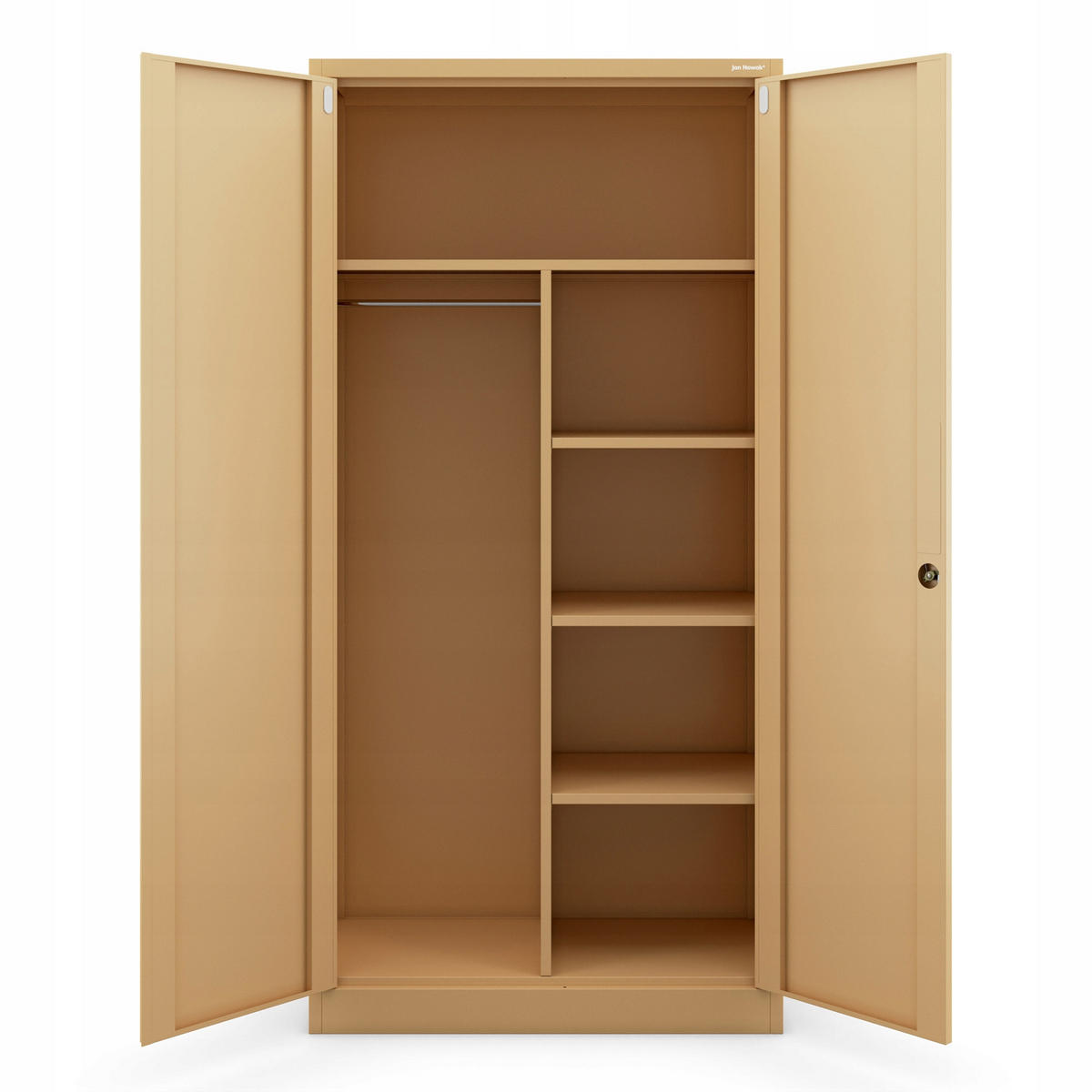 MEHRZWECKSCHRANK DAWID - Beige, Metall (90/185/45cm) - Jan Nowak