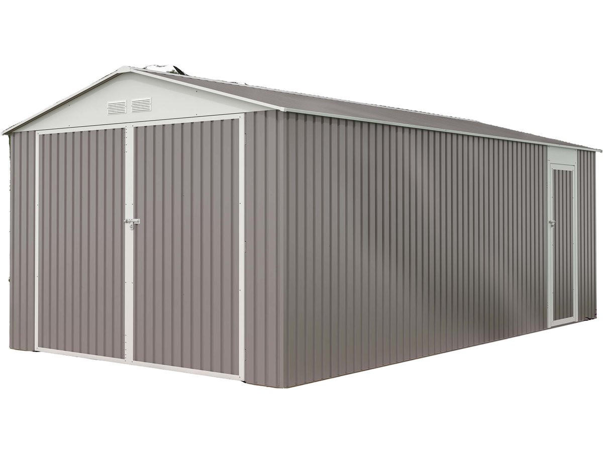 METALL-GARAGE PVC nevada - Hellgrau, Metall (310/235/570cm) - Habitat Garten