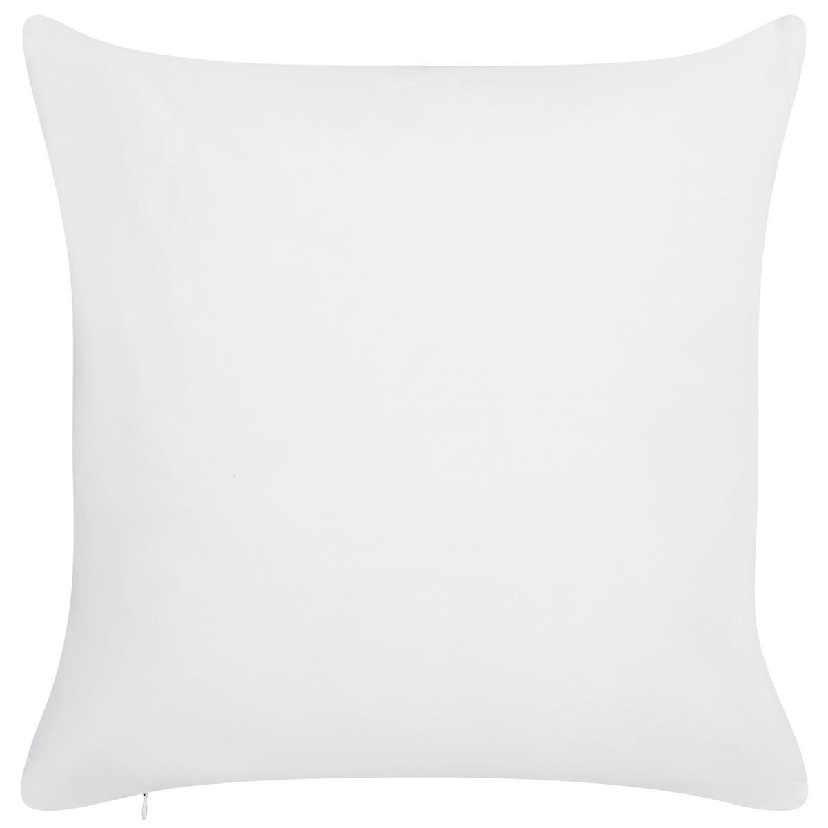 GARTENKISSEN 2er-Set Blattmotiv blau/weiß 45/45 cm Veglino - Dunkelblau, Textil (45/45cm) - Beliani