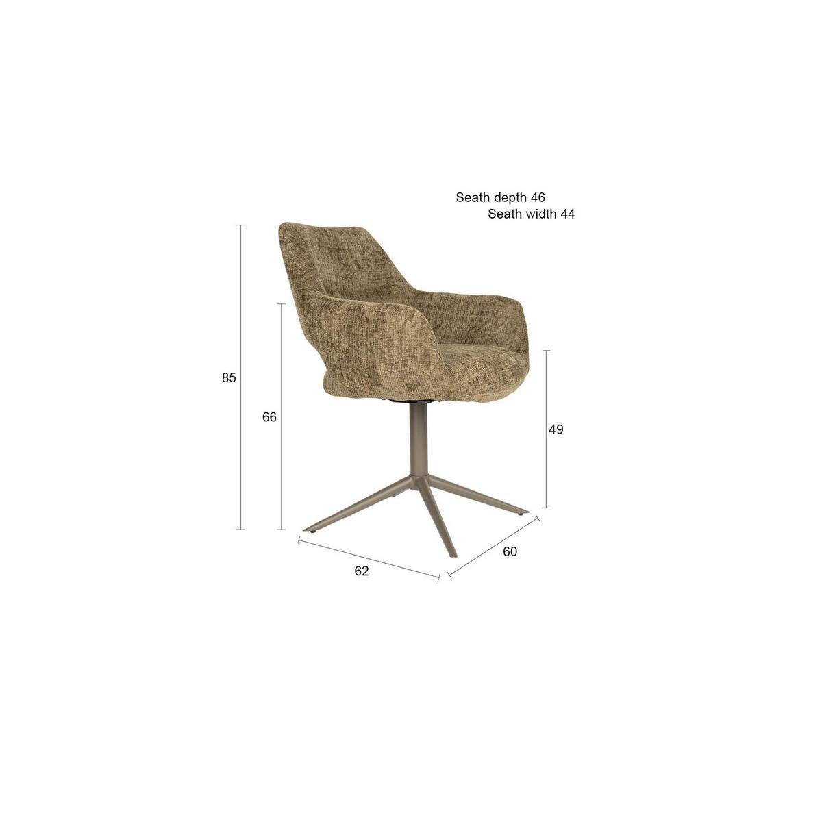 ESSZIMMERSTÜHLE Merel Armleuning Grün - 2 er Set - Grün, Kunststoff (60/85/62cm) - Housecraft Living