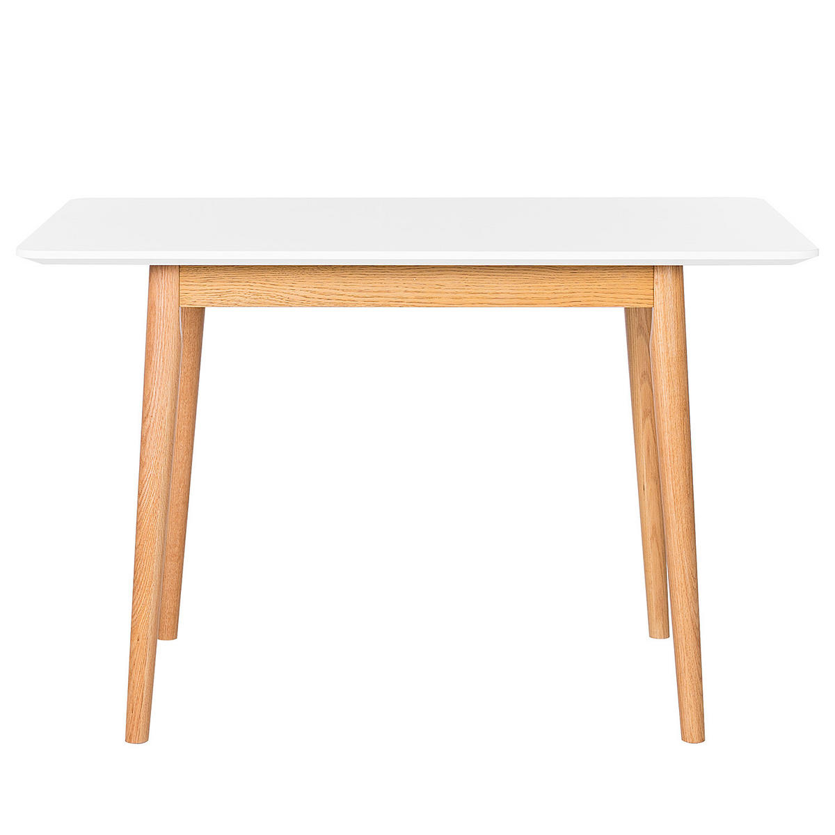 ESSTISCH - Eiche teilmassiv - Weiß, Holzwerkstoff (80/120/76cm) - home24