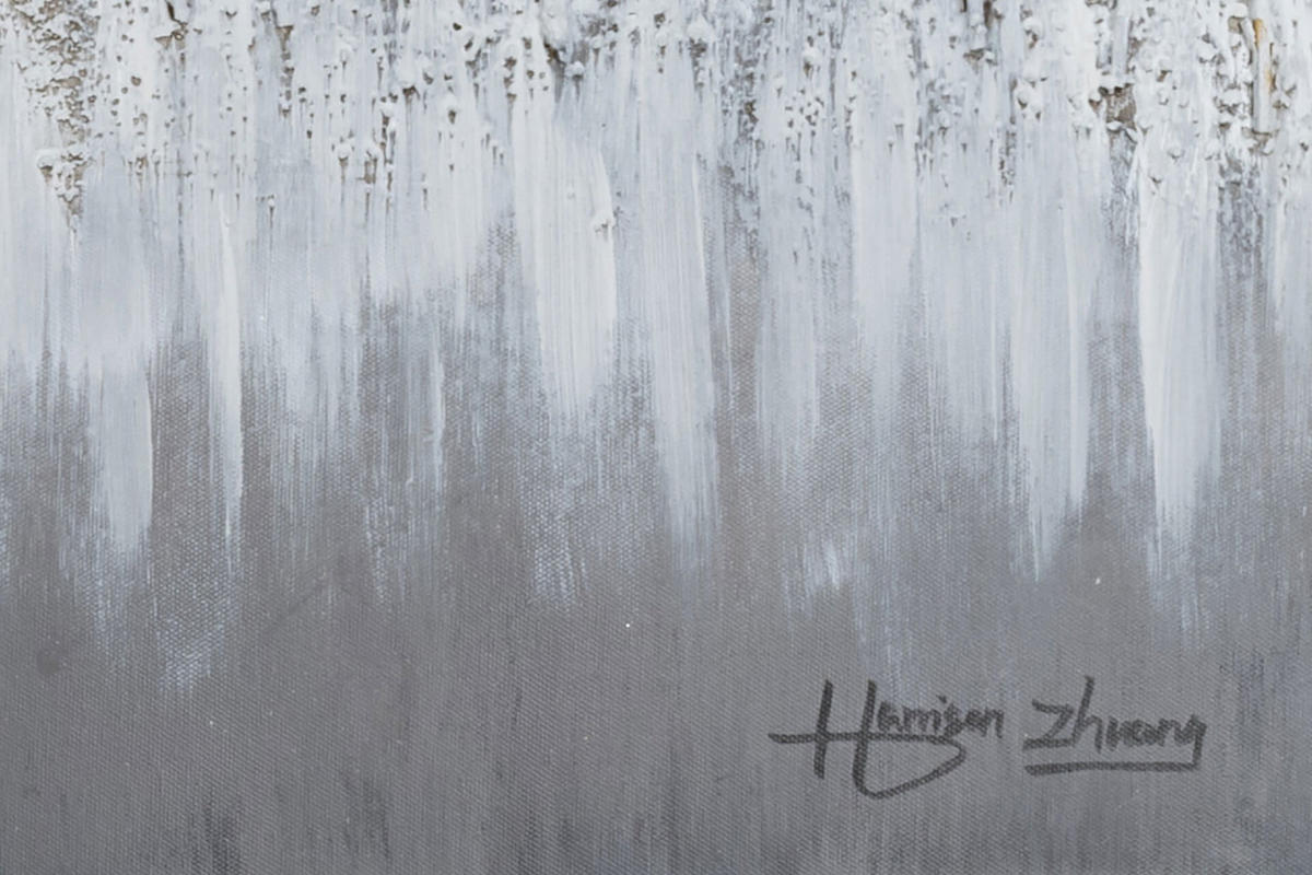 ACRYLBILD HANDGEMALT 150/50 cm - Grau, Holz/Textil (2.4/50cm) - KUNSTLOFT