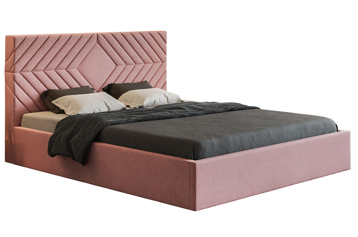 BETT Rosa OLDO 2 Mit Bettkasten 160x200 cm - Rosa, Textil (160/200cm) - Sepro Meble