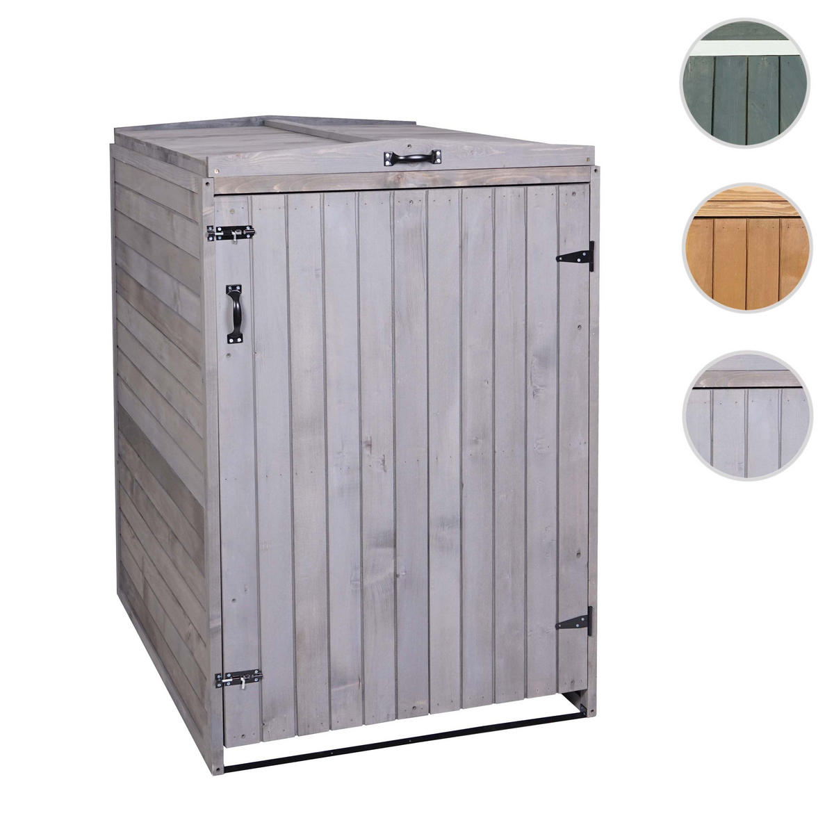 1ER-/2ER-MÜLLTONNENVERKLEIDUNG Anthrazit, Grau - Anthrazit/Grau, Holz (79/126/98cm) - MCW