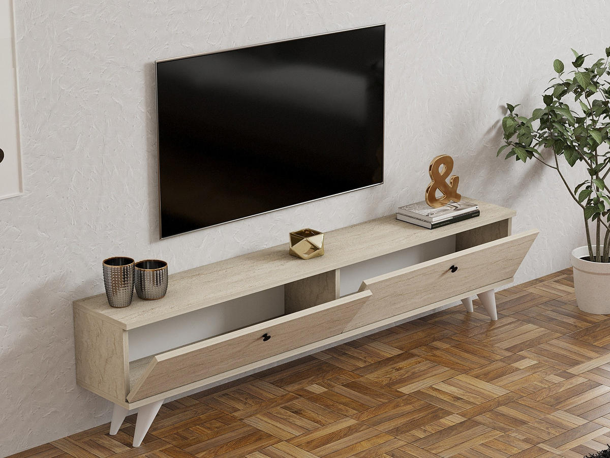 TV-MÖBEL parlak beige - Beige, Holz (25/40/160cm) - Habitat Garten