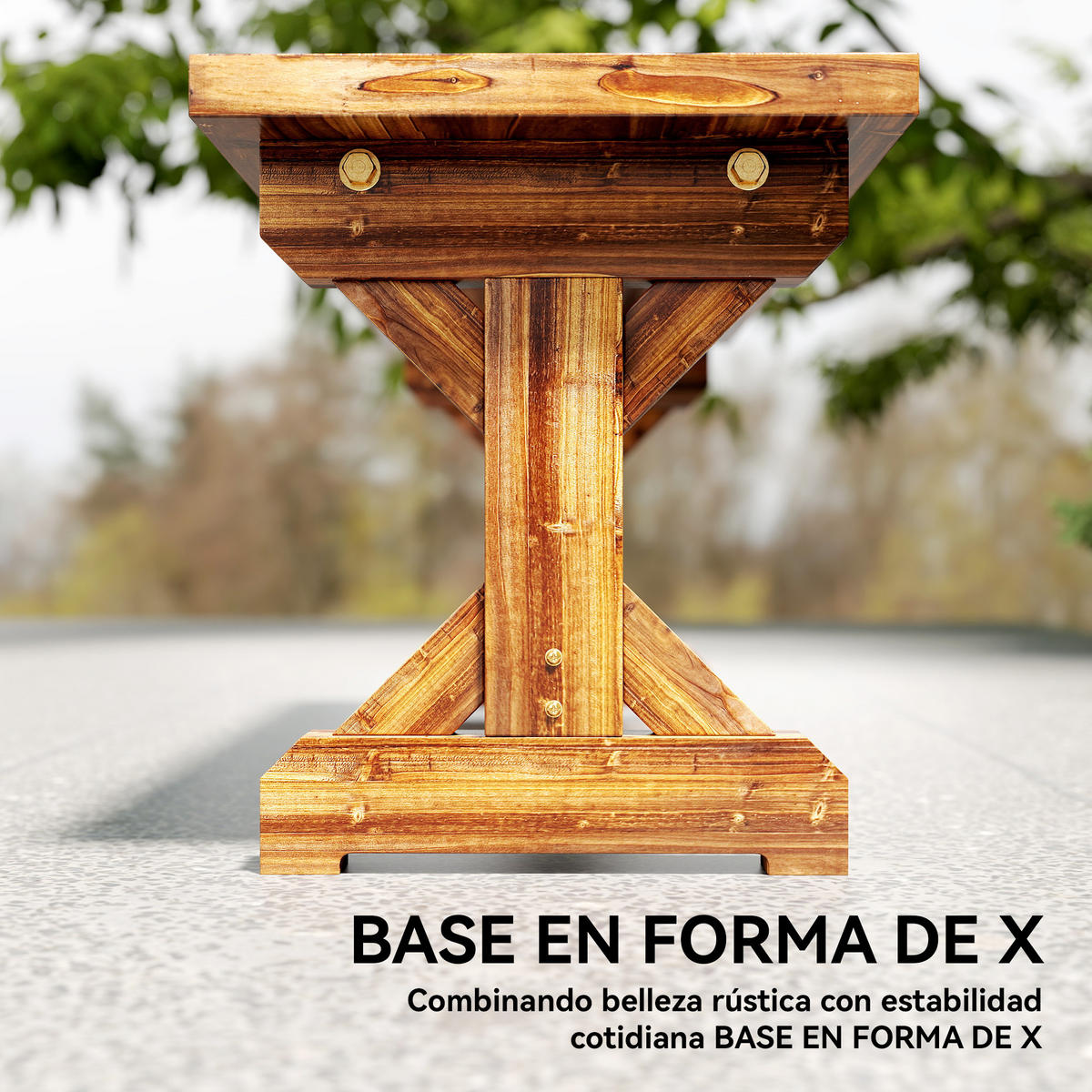 GARTENBANK,2-SITZER Holz X-Gestell karbonisiert - Schwarz, Holz (114/46/40cm) - Vallsero