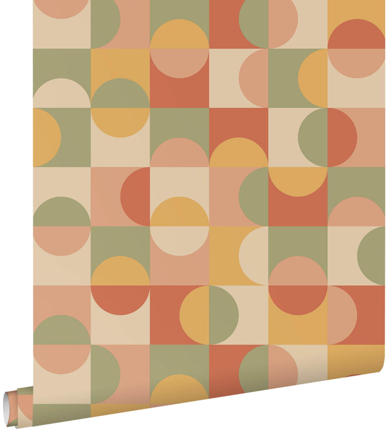 TAPETE Kreise im Bauhaus-Stil 50 x 900 cm - Gelb, Papier (50/900cm) - ESTAhome
