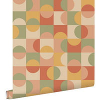 TAPETE Kreise im Bauhaus-Stil 50 x 900 cm - Gelb, Papier (50/900cm) - ESTAhome