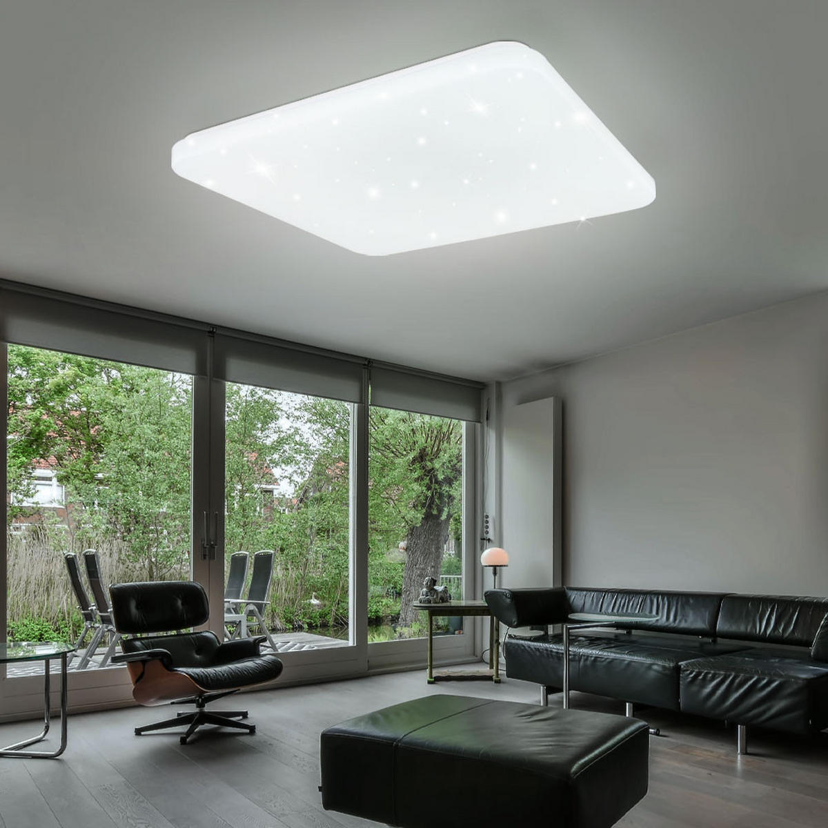 LED DECKENLEUCHTE SAJAMA Weiß - Weiß, Metall (53/53/7.7cm) - Globo Lighting