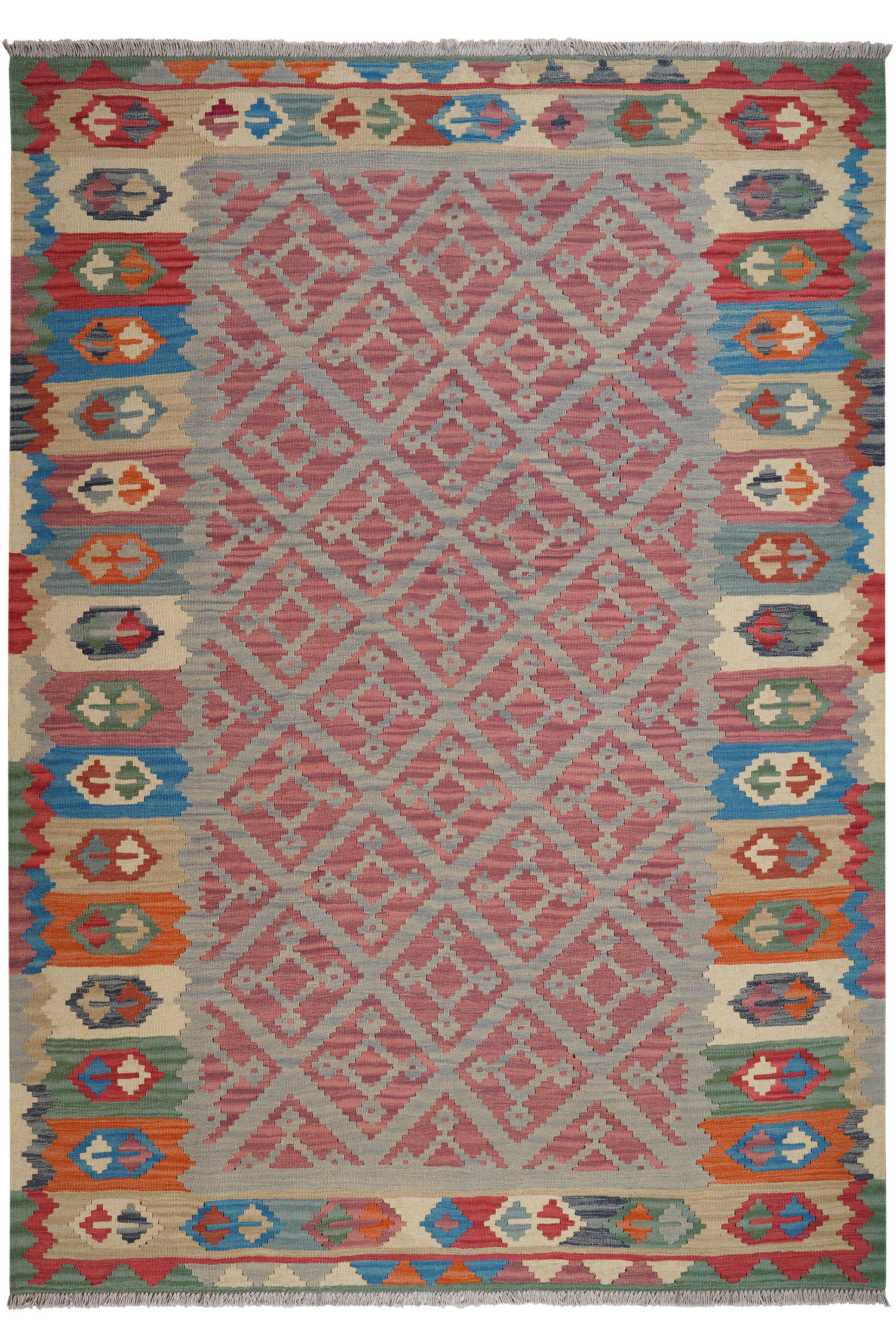 HANDWEBTEPPICH Kelim Gashgai Beige 249/175 cm Schurwolle - Beige, Textil (175/249cm) - Looma