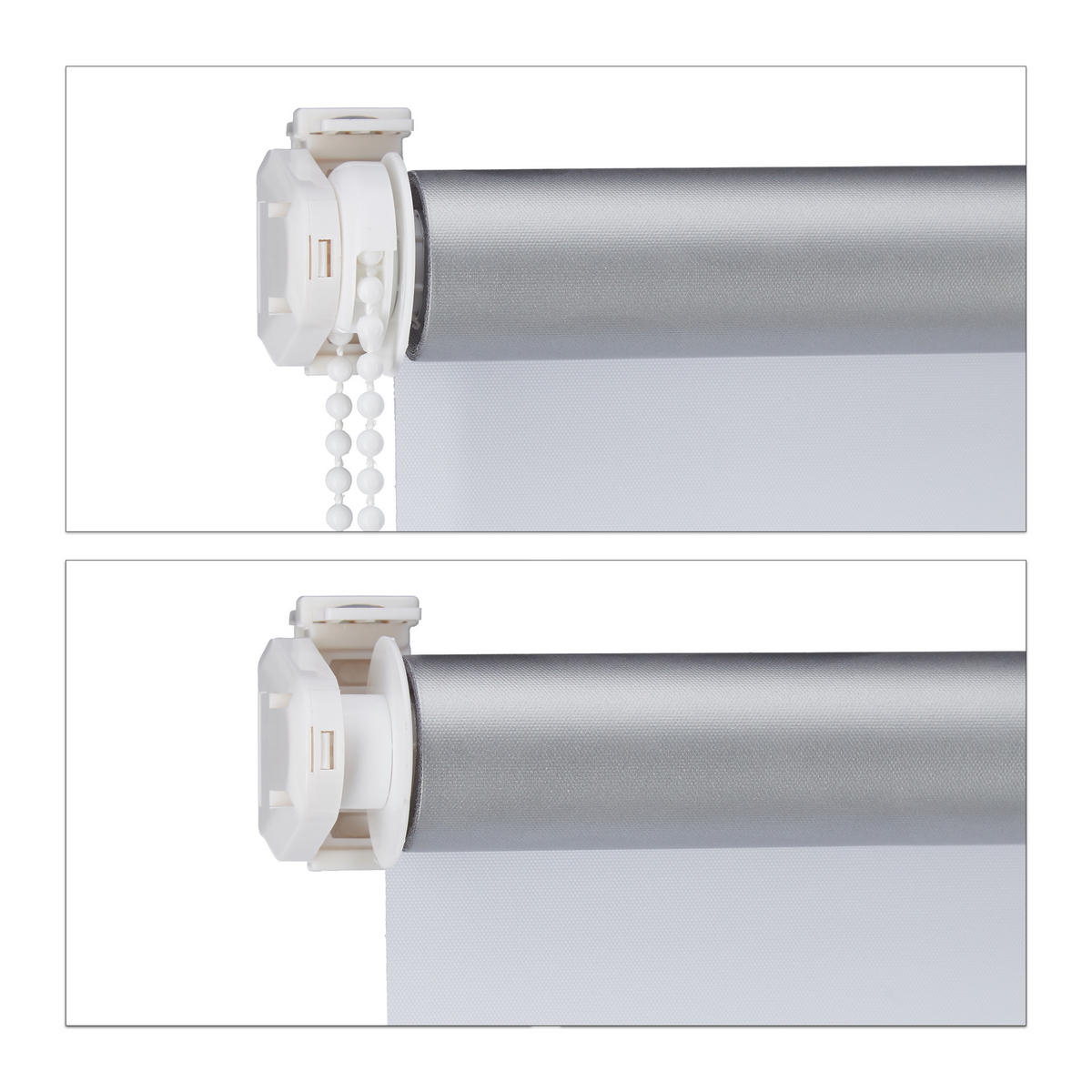 VERDUNKLUNGSROLLO - Weiß, Kunststoff/Textil (80/210/3.5cm) - Relaxdays