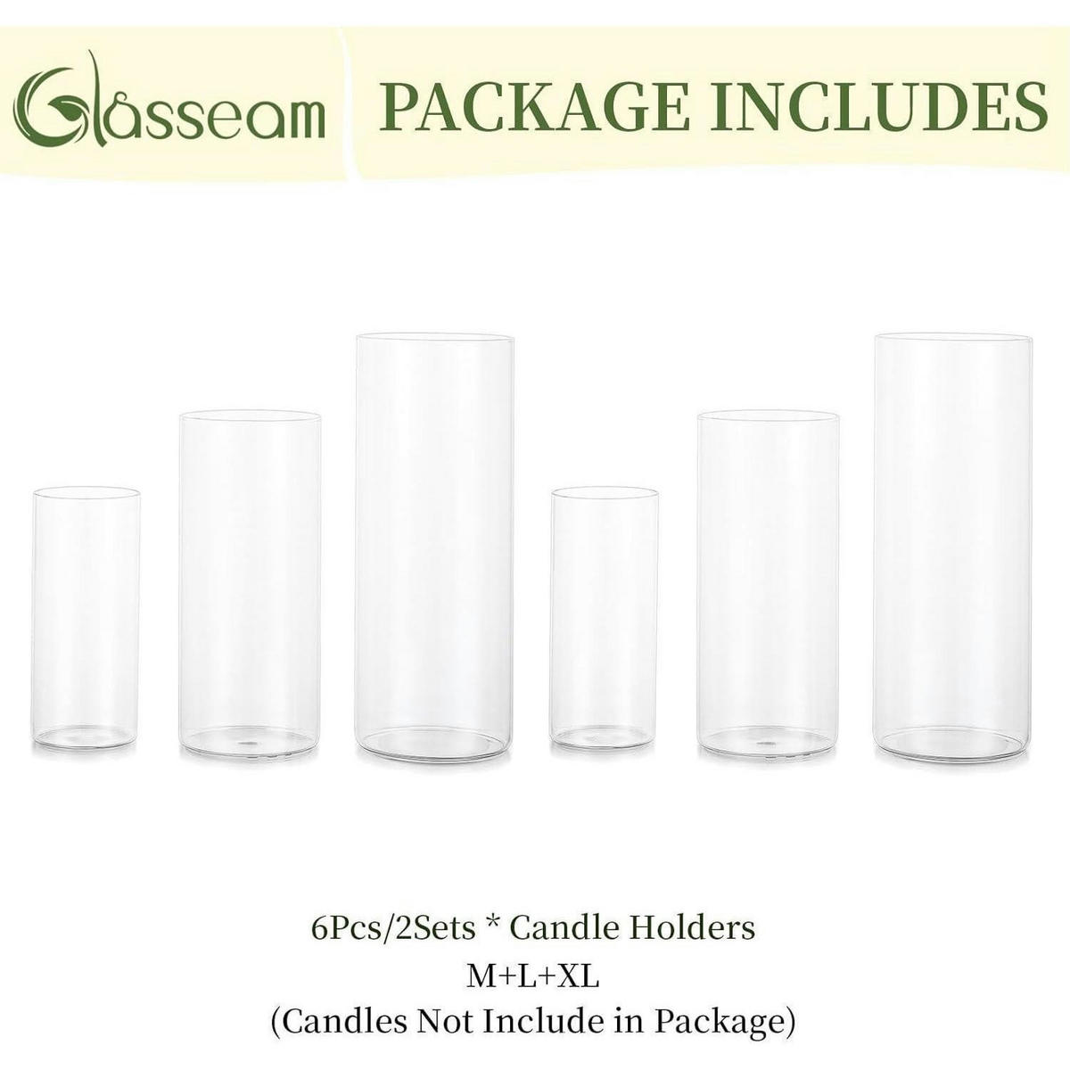 WINDLICHT Glas Set 2-teilig M+L+XL - Transparent, Glas (9.5cm)