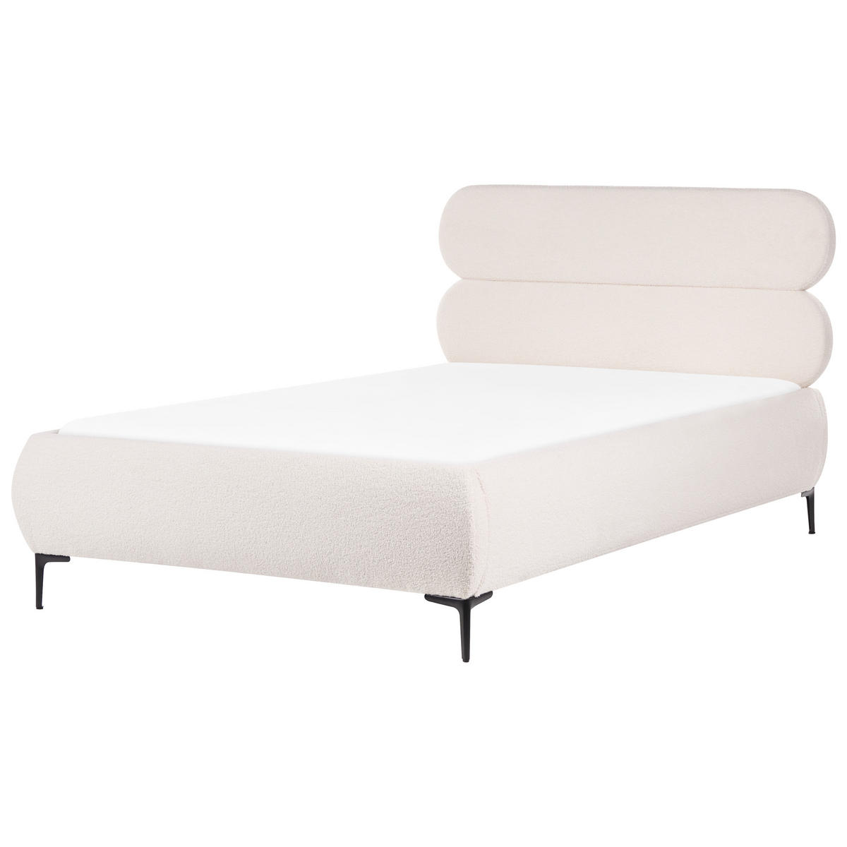 POSTELJA z letvenim dnom 120/200 bouclé sivo rjava Lessay - rjava/sivorjava, tekstil (120/200cm) - Beliani