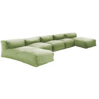 GARTENSOFA mit 5 Sitzplätzen, Kaktusgrünen - Grün, Textil - Oviala